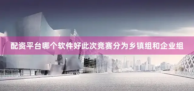 配资平台哪个软件好此次竞赛分为乡镇组和企业组
